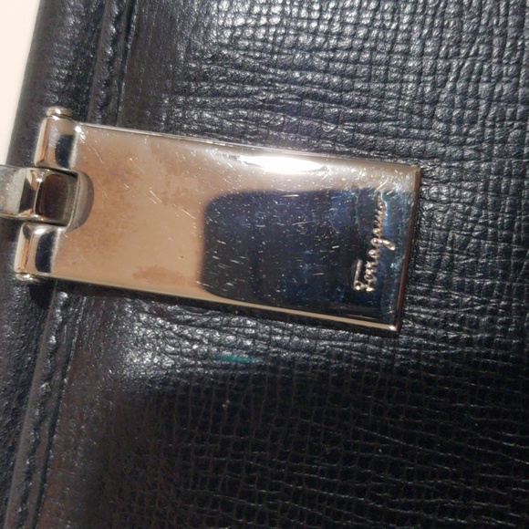 Luxury Salvatore Ferragamo Coin Wallet – Canvas & Black Leather, Gancini Clip - Picture 12 of 15